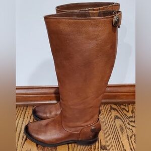 Arturo Chiang Brown Leather Tall Riding Boots Sz 7.5